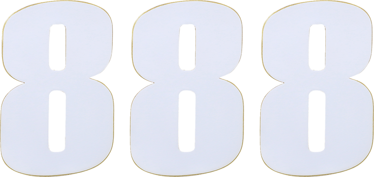 Moose Racing - Race Number 8 - White - 4.5" - Vinyl Race Numbers - 80008