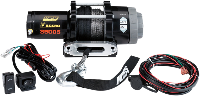 Moose Utility - 3500 LB Winch - Synthetic Rope - Aggro Winch - 104309 Moose Utility - 3500 LB Winch - Synthetic Rope - Aggro Winch - 104309