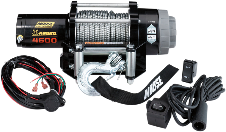 Moose Utility - 4500 LB Winch - Wire Rope - Aggro Winch - 104310