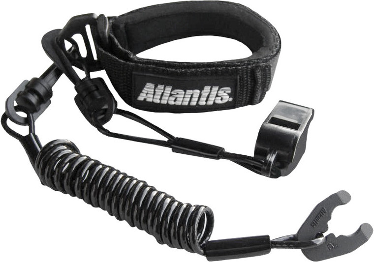 Atlantis - Pro Floating Wrist Lanyard Black W/whistle - A2109PFW