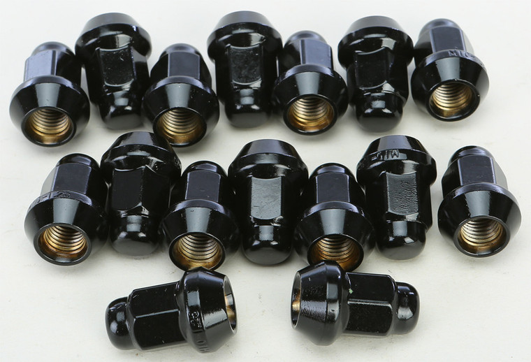Awc - 10mmx1.25 Tapered Lug Nuts Black 60' 14mm Head 16/pk - ALUGB-14BX