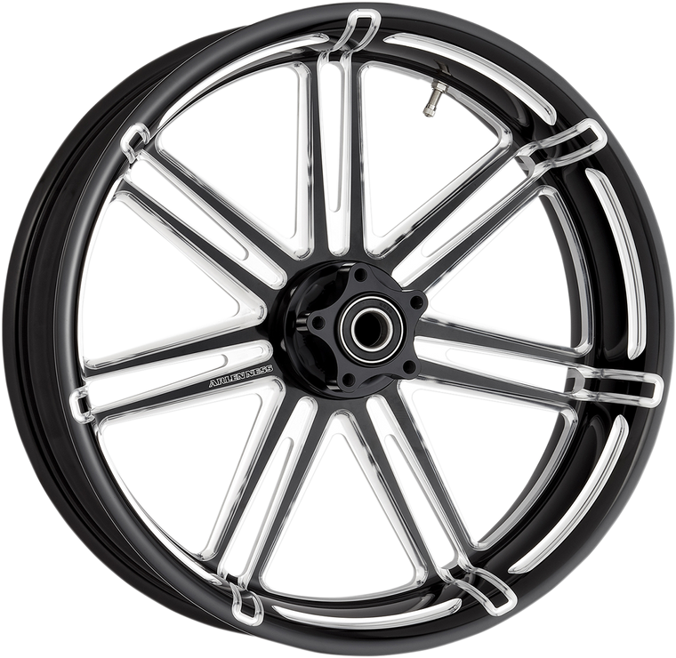 Arlen Ness - Wheel - 7-Valve - Rear/Single Disc - With ABS - Black - 18"x5.50" - 7-Valve Forged Aluminum Wheel - 10301-203-6501