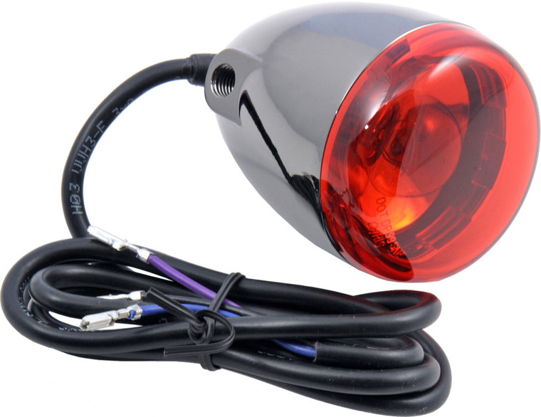 Chris Products - Bullet Turn Signal Black Nicke Red Lens - 8500R-BN