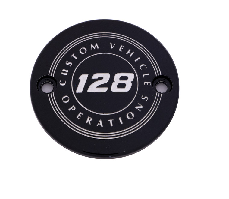Custom Engraving - M8 Timer Cover 128 Cvo Black - 128-09-63BG