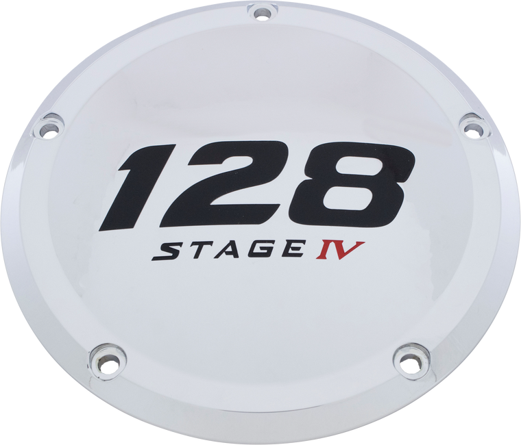 Custom Engraving - 6   M8 Softail Derby Cover 128 Stage Iv Chrome - 128-05-67