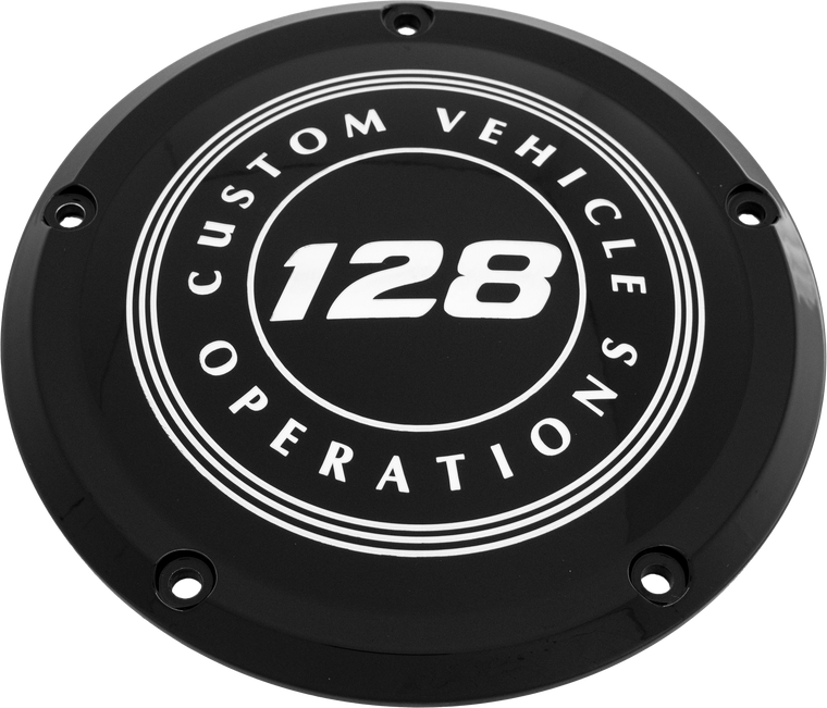 Custom Engraving - 6   M8 Softail Derby Cover 128 Cvo Black - 128-09-67BG