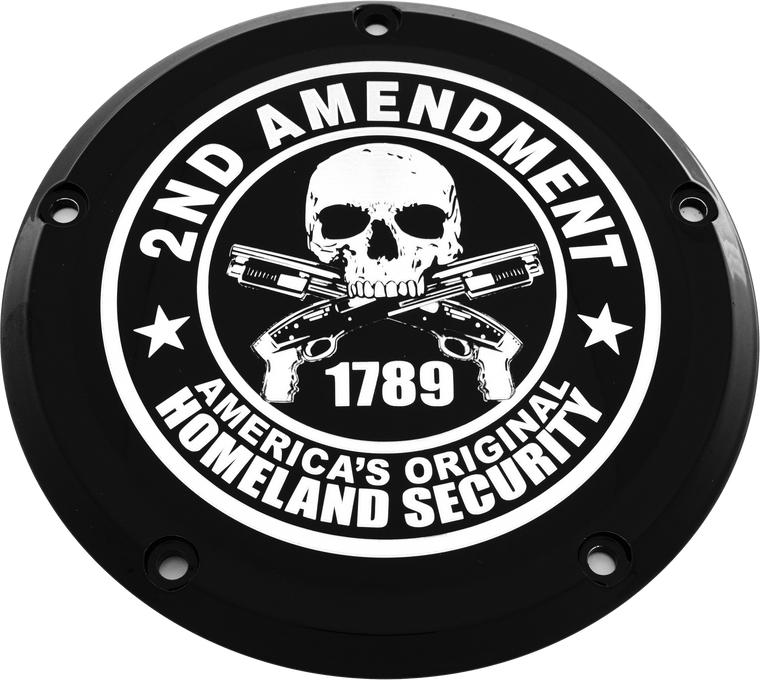 Custom Engraving - 7  M8 Flt/flh Derby Cover 2a Black - PATR19-46BG