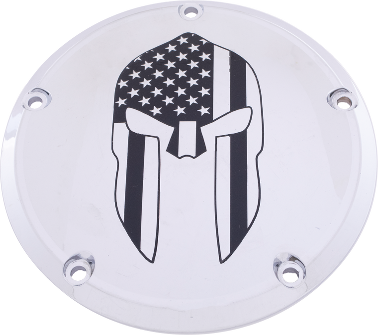 Custom Engraving - 7  M8 Flt/flh Derby Cover Spartan Chrome - PATR20-46