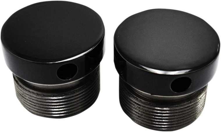 La Choppers - Flush-Mount Fork Cap - Gloss Black Powder Coat - 39 mm - Flush-Mount Fork Caps - LA-7504-39B