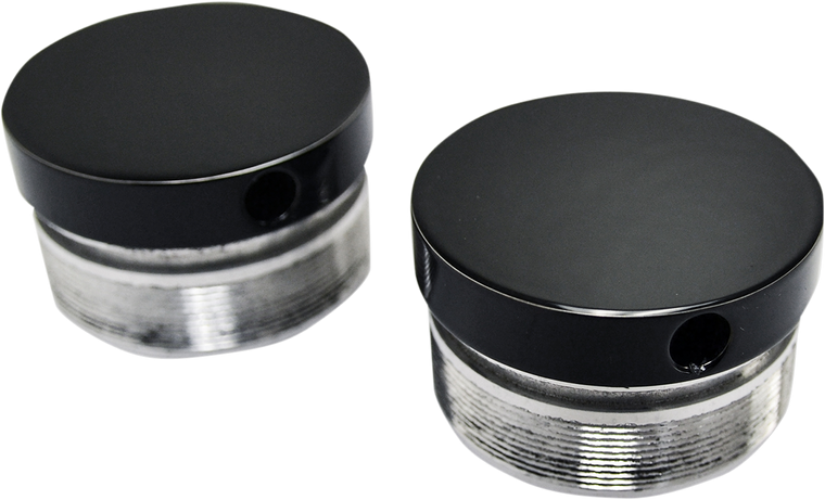 La Choppers - Flush-Mount Fork Cap - Gloss Black Powder Coat - 49 mm - Flush-Mount Fork Caps - LA-7504-49B