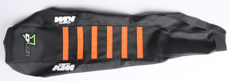 D-cor - Seat Cover Black/orange W/ribs - 30-30-216