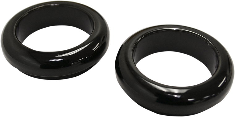 La Choppers - Fork Dust Covers - 39 mm - Gloss Black Powder Coat - Fork Dust Covers - LA-7503-39B