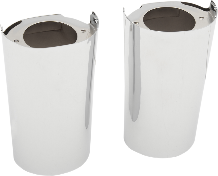 Drag Specialties - Fork Slider Covers - Chrome - Fork Slider Covers  Smooth - 77492