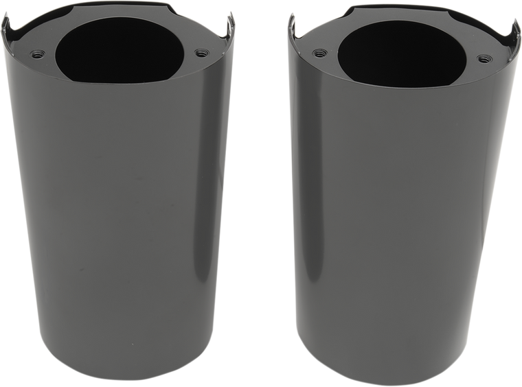 Drag Specialties - Fork Slider Covers - Black - Fork Slider Covers  Smooth - 77485B
