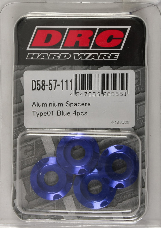 Drc - Aluminum Spacers Type 1 Blue M6x12mm 4/pk - D58-57-111