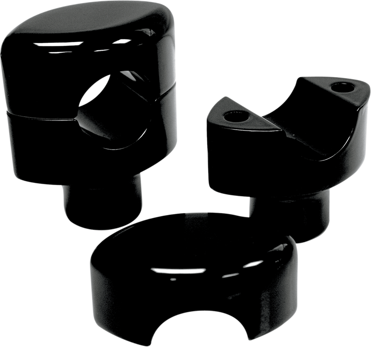 La Choppers - Risers - Smooth - 1-1/2" - Black - Handlebar Risers for 1" Handlebars - LA-7402-01B