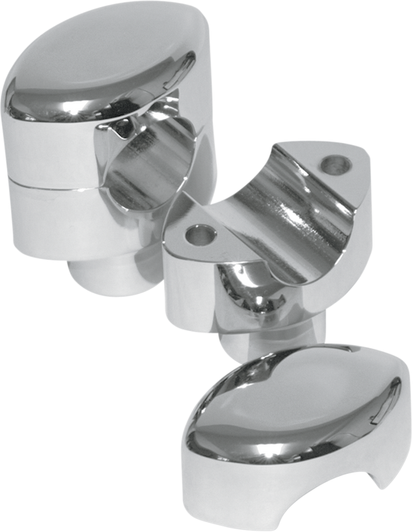 La Choppers - Risers - Hefty Smooth - 1-1/2" - Chrome - Hefty Handlebar Riser for 1-1/4" Handlebars - LA-7406-01
