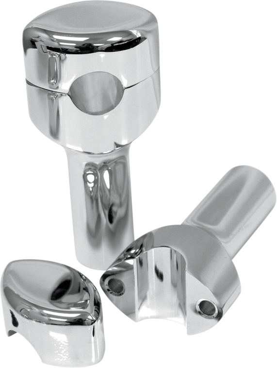 La Choppers - Risers - Smooth - 4" x 1-1/4" - Chrome - Handlebar Risers for 1" Handlebars - LA-7406-04