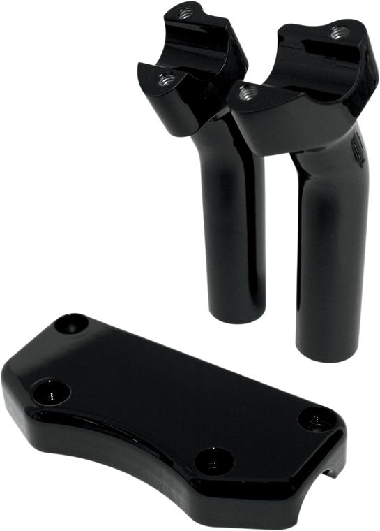 Drag Specialties - Risers - 5-1/2" - Buffalo - Top - Black - Handlebar Riser & Top Clamp Kit - 0602-0591