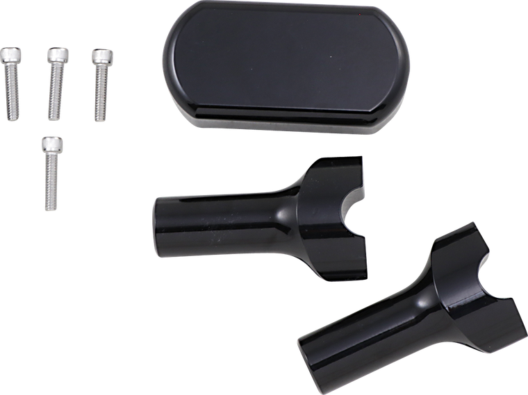 La Choppers - Risers - Solid Top - 4" - Black - Solid Handlebar Riser & Top Clamp Kit - LA-7442-04B