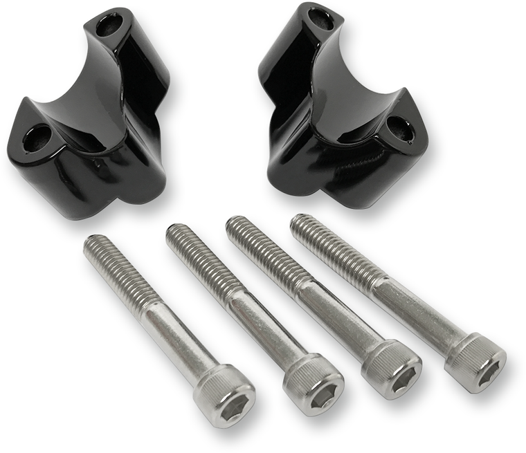 La Choppers - Extension Risers - 1" - Forty Eight - Black - Handlebar Riser Extension - LA-7433-01B
