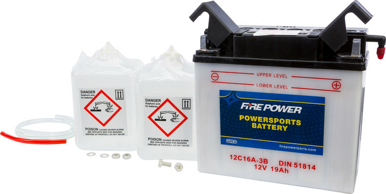 Fire Power - Battery W/acid 12c16a-3b 12v - 12C16A-3B