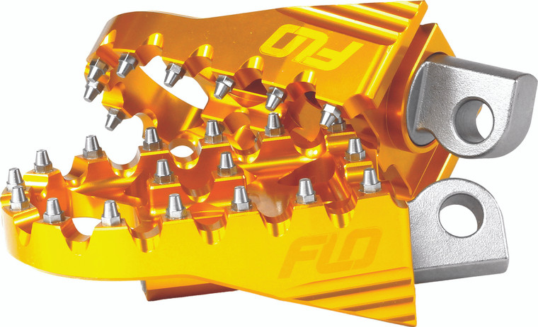 Flo Motorsports - Moto Style Footpeg Set Gold 2"x3.125" - FPEG-800GLD