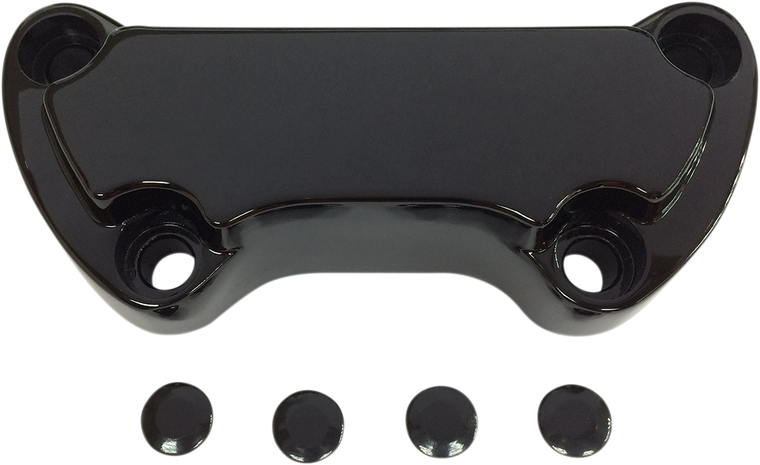 Drag Specialties - Handlebar Clamp - Scalloped - Black - Handlebar Clamp - 03-0107SB
