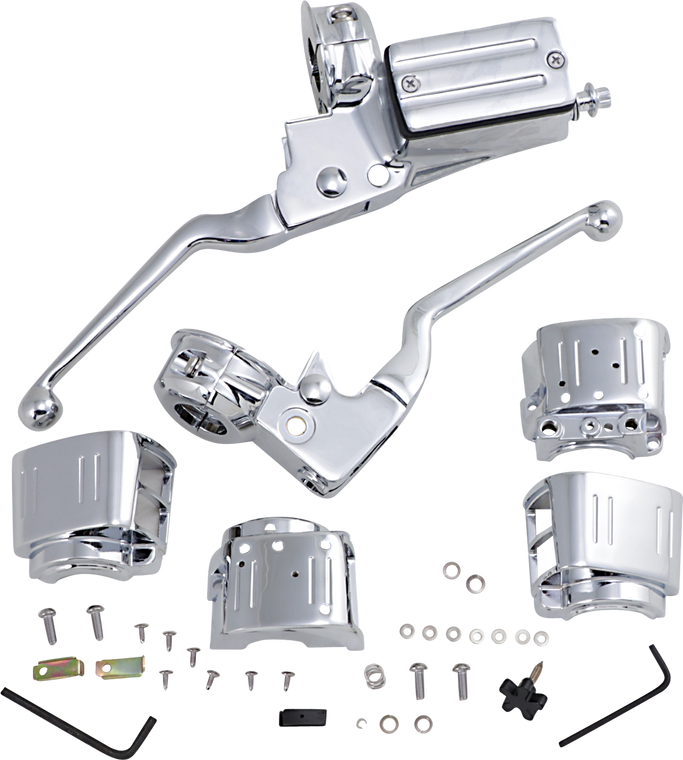 Drag Specialties - Handlebar Controls - 11/16" Master Cylinder - Handlebar Control Kit w/o Switches - 07-543NU