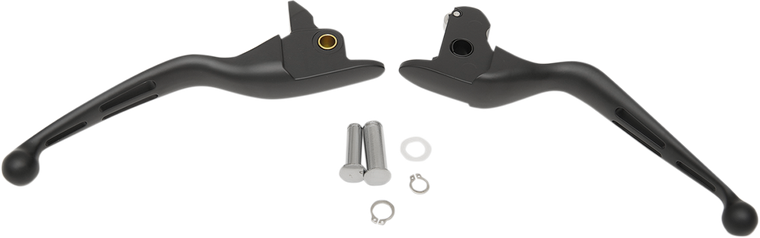 Drag Specialties - Levers - Slotted - Black - Slotted Wide Blade Lever Set - H07-0601MB