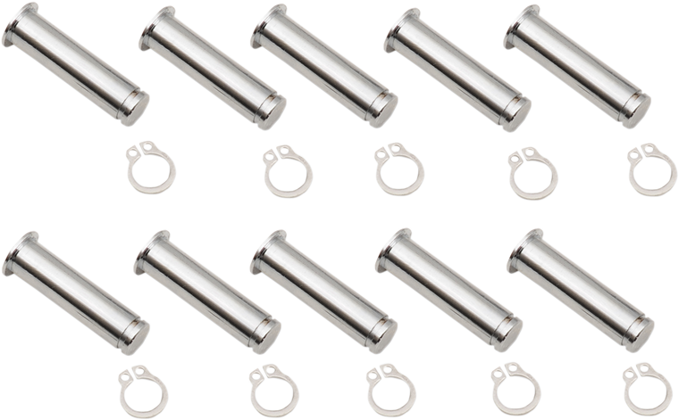 Drag Specialties - Pivot Pins - Lever - 10 Pack - Chrome - Pivot Pin/Clip Kit - 74112