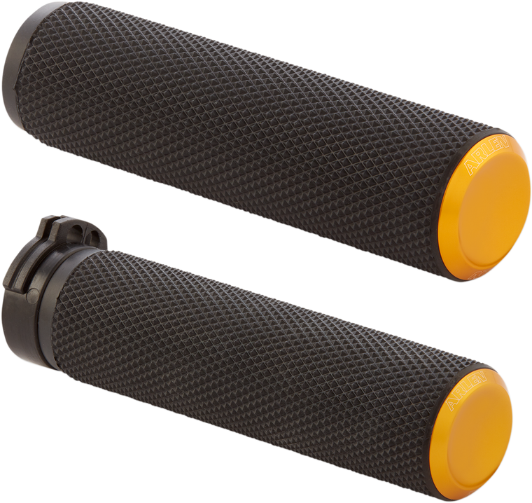 Arlen Ness - Grips - Knurled - Cable - Gold - Fusion Knurled Grips - 07-337