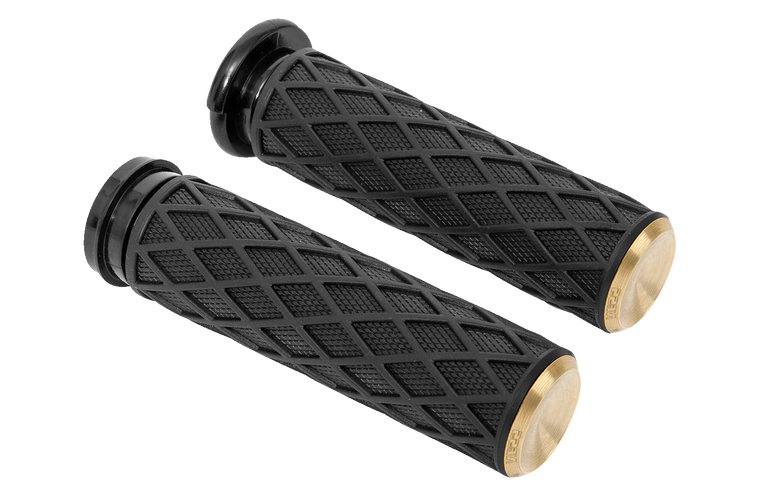 Arlen Ness - Grips - Diamond - Cable - Brass - Diamond Grips - 500-006