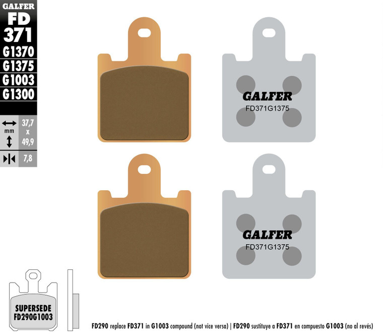 Galfer - Brake Pads Sintered Ceramic Fd371g1375 - FD371G1375 Galfer - Brake Pads Sintered Ceramic Fd371g1375 - FD371G1375