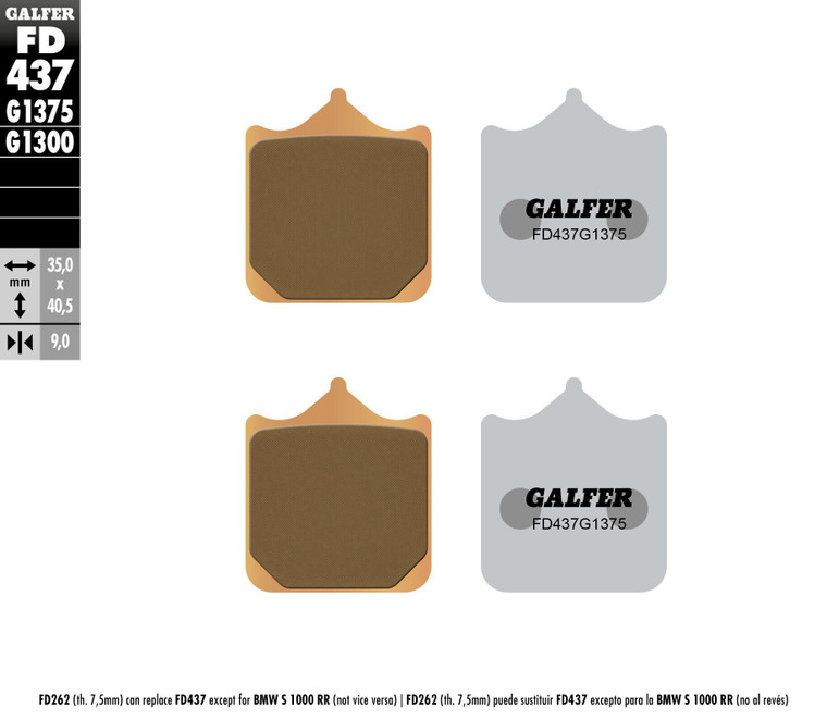 Galfer - Brake Pads Sintered Ceramic Fd437g1375 - FD437G1375 Galfer - Brake Pads Sintered Ceramic Fd437g1375 - FD437G1375