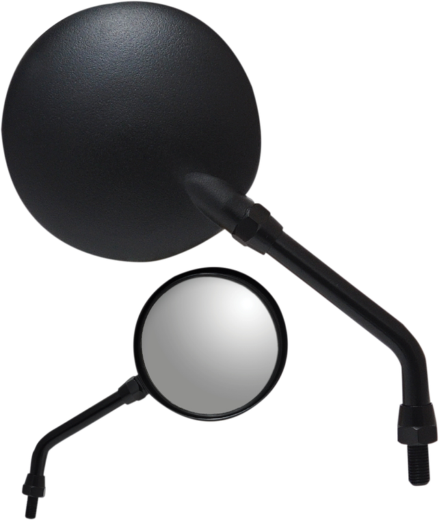 Parts Unlimited - Round Parts Unlimited Mirror - Black - Round Parts Unlimited Mirror - 17042