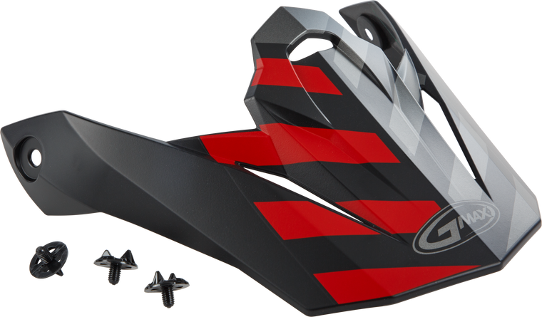 Gmax - Visor W/screws Fame Mx-86 Matte Black/red/silver - G086069