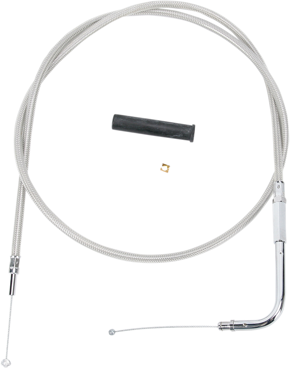 Drag Specialties - Throttle Cable - 42" - Braided - Stainless Braided Throttle Cable - 5332103B