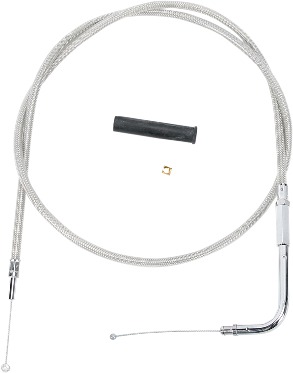 Drag Specialties - Throttle Cable - 47" - Braided - Stainless Braided Throttle Cable - 5332108B