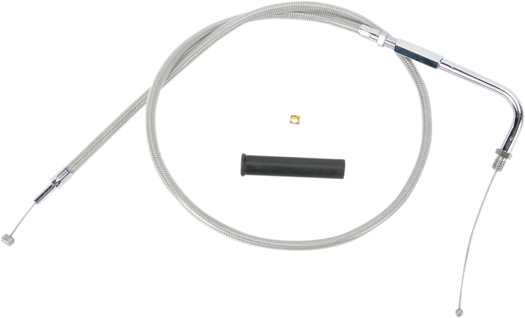 Drag Specialties - Throttle Cable - 37" - Braided - Stainless Braided Throttle Cable - 5330904B