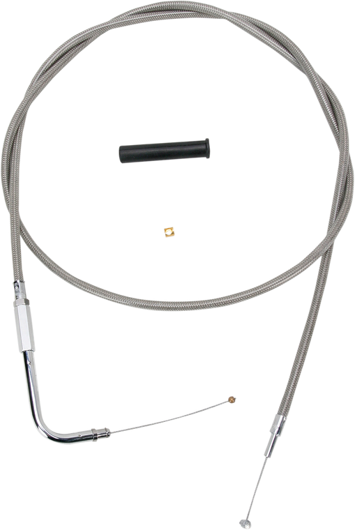 Drag Specialties - Throttle Cable - 54" - Braided - Stainless Braided Throttle Cable - 5332154B