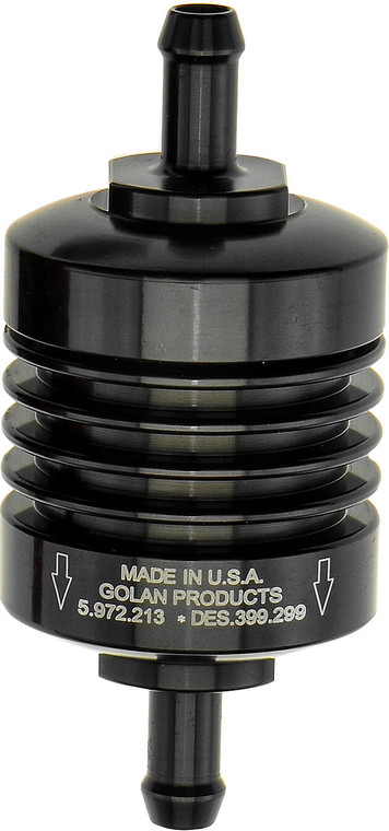 Golan - Mini Fuel Filter Black 1/4" Barb Fitting - 60-250C-BLACK Golan - Mini Fuel Filter Black 1/4" Barb Fitting - 60-250C-BLACK