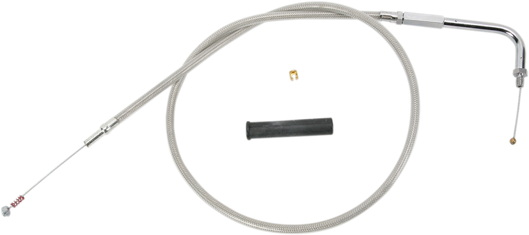 Drag Specialties - Idle Cable - 56" - Braided - Stainless Braided Idle Cable - 5342156B