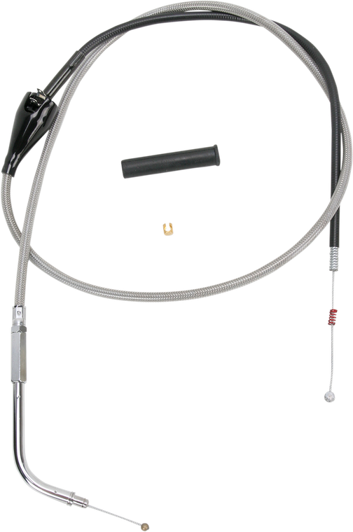 Drag Specialties - Idle Cable - 44" - Braided - Stainless Braided Idle Cable - 5343144B