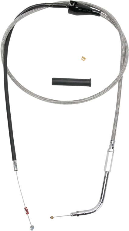 Drag Specialties - Idle Cable - 48" - Braided - Stainless Braided Idle Cable - 5343148B
