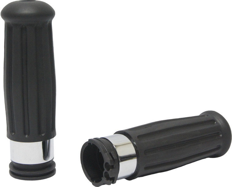 Harddrive - Grips Vintage Chrome Ring 96-up Cable Throttle - 72-158