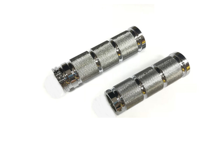 Harddrive - Grip Set Retro Chrome Dual Cable - 353006