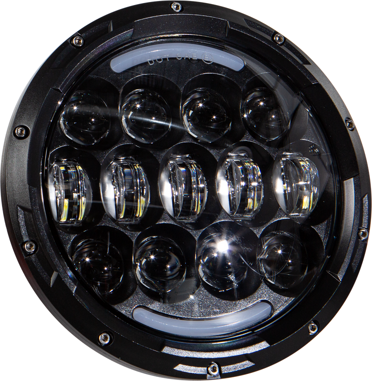 Harddrive - Led Headlight 7" 105w White Angel Eyes - 820-0360