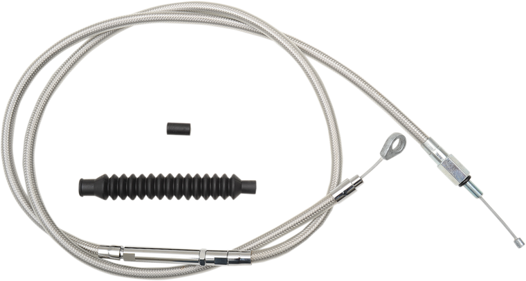 La Choppers - Clutch Cable - 15" - 17" Ape Hanger Handlebars - Stainless Steel - Stainless Steel Braided Clutch Cable - LA-8100C16