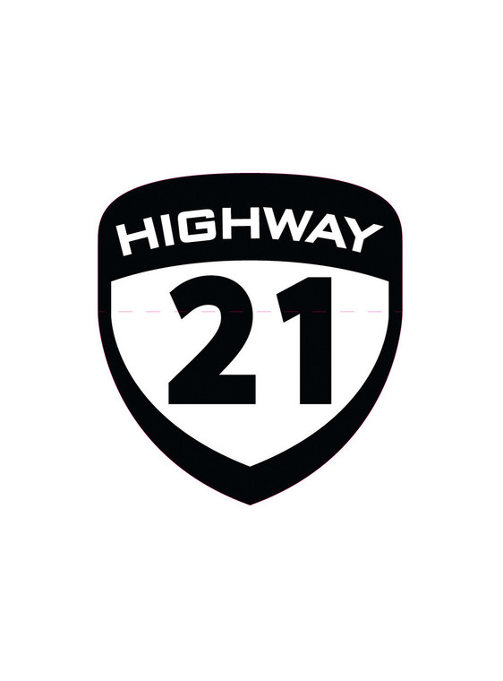 Highway 21 - Shield Die Cut Sticker 3.75" X 4.125" 50pks - 489-9001